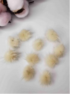 Помпоны меховые натуральные 3см. (бежевый)